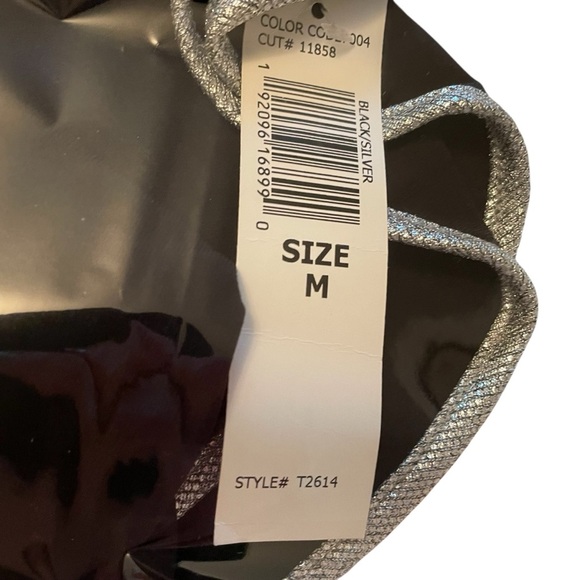 Tiana B Black Dress with Flared/Bell sleeves-Silver Trim-Size Medium NWT - Picture 10 of 10